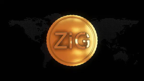 Zlatá Zimbabwe Zlato Symbol Měny Zlatá Zimbabwe Zlatá Měna Stock Fotografie