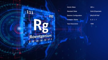 Modern periodic table element Roentgenium illustration clipart