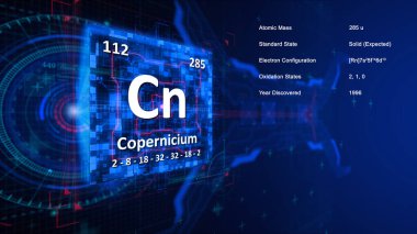 Modern periodic table element Copernicium illustration clipart