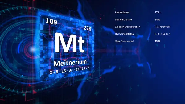 stock image Modern periodic table element Meitnerium illustration