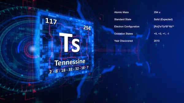 Modern periyodik tablo elementi Tennessine illüstrasyonu