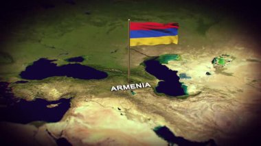 Dünya Haritasında Ermenistan Bayrağı, 3D animasyonlu Ermenistan haritası