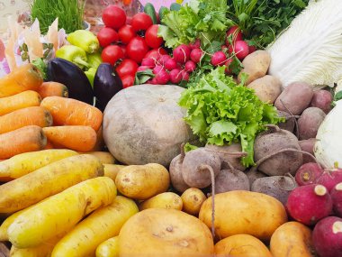 Different types of vegetables in Uzbekistan. clipart