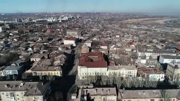 Mariupol Panorama Ville Azovsteel Sea Les Usines Fonctionnent Fument Février — Video