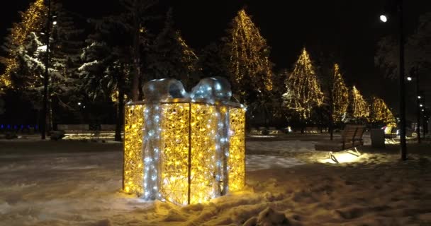 Mariupol Nový Rok2022 Dva Měsíce Před Válkou Krásná Výzdoba Města — Stock video