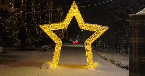 Mariupol Yeni Yıl 2022 Savaştan Önce Tiyatro Noel Ağacı Şehrin — Stok video