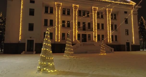 Mariupol Neujahr 2022 Monate Vor Dem Krieg Schauspielhaus Schöne Dekorationen — Stockvideo