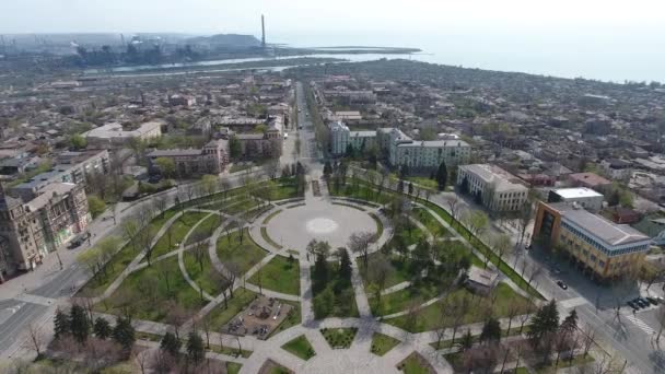Pokojowe Miasto Mariupol Podczas Kwarantanny Kwietnia 2020 Roku Przed Wojną — Wideo stockowe