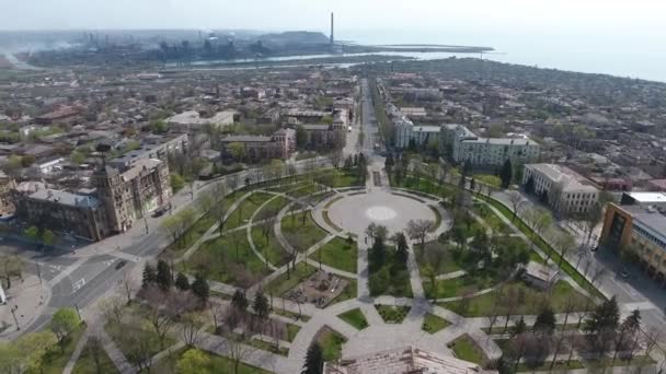 Pokojowe Miasto Mariupol Podczas Kwarantanny Kwietnia 2020 Roku Przed Wojną — Wideo stockowe