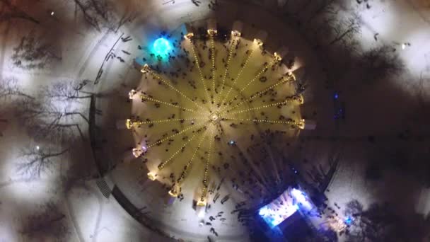 Мариуполь Новый 2019 Год Красивые Украшения Города Мирный Город Ночью — стоковое видео