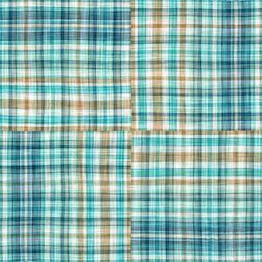  Seamless sailor flannel textile gingham repeat swatch.Teal rustic coastal beach house check fabric tile.