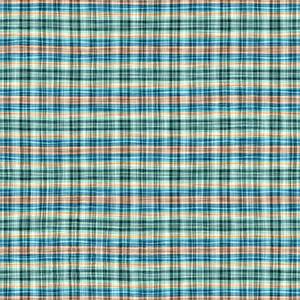 Seamless Sailor Flannel Textile Gingham Repeat Swatch Teal Rustic Coastal — Stockfoto