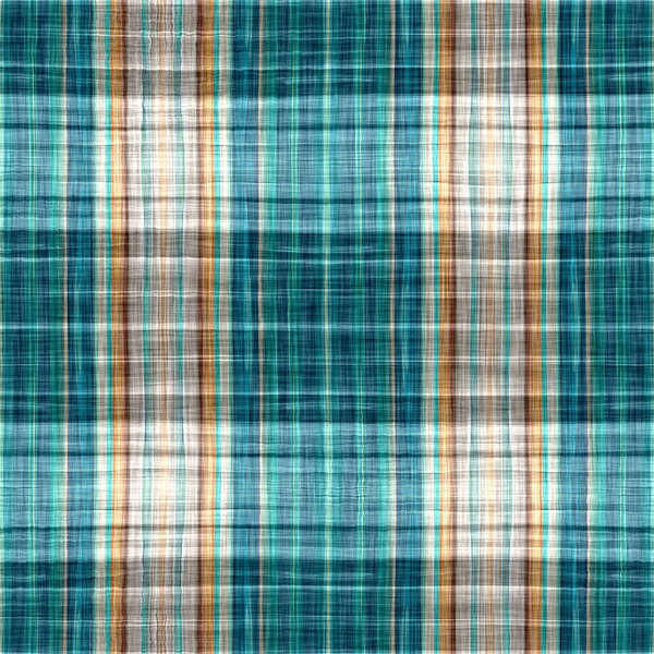 Seamless Sailor Flannel Textile Gingham Repeat Swatch Teal Rustic Coastal — Stock Fotó