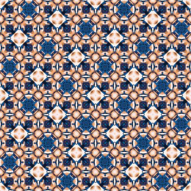  Seamless coastal blur painterly geometric mosaic effect. Patchwork blur masculine all over summer fashion damask repeat,Indigo Blue white watercolor batik azulejos tile background.