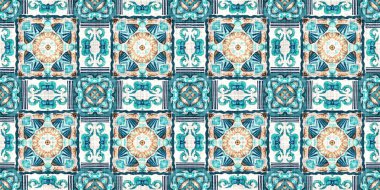  Modern nantucket summer printed edging time fabric. Banner ribbon in seamless repeat.Teal beach house border in coastal style patchwork pattern.