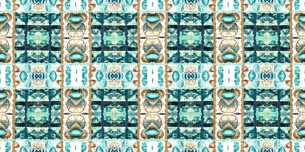 Modern nantucket summer printed edging time fabric. Banner ribbon in seamless repeat.Teal beach house border in coastal style patchwork pattern.