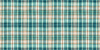  Seamless sailor flannel edging trim textile. Gingham rustic banner ribbon endless tape.Teal rustic coastal beach house border check fabric tile.