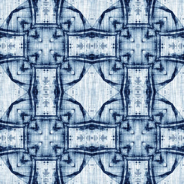 Geometrik Dip Boyalı Görüntü Efekti Denizcilik Deniz Mavisi Tekstil Arkaplanı — Stok fotoğraf