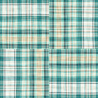  Seamless sailor flannel textile gingham repeat swatch.Teal rustic coastal beach house check fabric tile.
