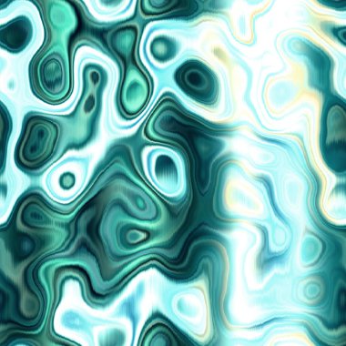 Washed teal wavy blur melange seamless pattern. Aquarelle effect boho fashion fabric for coastal nautical blotchy wallpaper background.. Dyed reflection washed with blurry gradient tile able swatch.