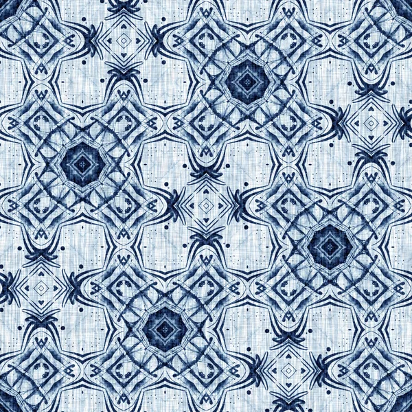 Geometrik Dip Boyalı Görüntü Efekti Denizcilik Deniz Mavisi Tekstil Arkaplanı — Stok fotoğraf