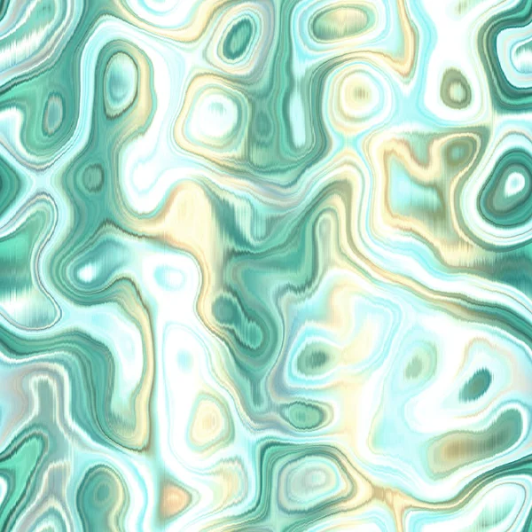 Washed Teal Wavy Blur Melange Seamless Pattern Aquarelle Effect Boho — Foto Stock