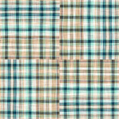  Seamless sailor flannel textile gingham repeat swatch.Teal rustic coastal beach house check fabric tile.