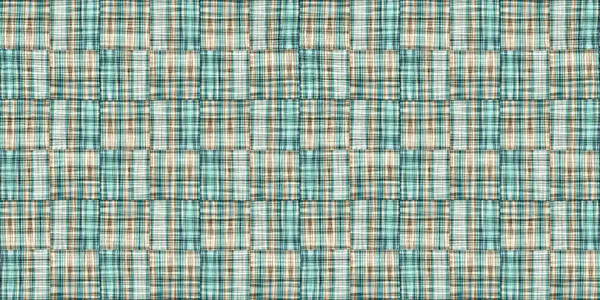  Seamless sailor flannel edging trim textile. Gingham blur rustic banner ribbon endless tape. Teal rustic coastal beach house border check fabric tile.