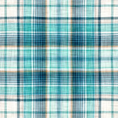  Seamless sailor flannel textile gingham repeat swatch.Teal rustic coastal beach house check fabric tile.