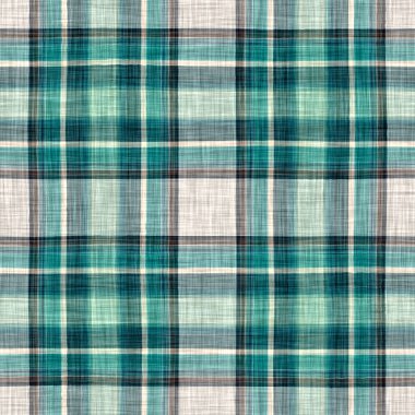  Seamless sailor flannel textile gingham repeat swatch.Teal rustic coastal beach house check fabric tile.