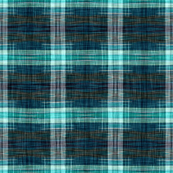 Seamless Sailor Flannel Textile Gingham Repeat Swatch Teal Rustic Coastal — Stok fotoğraf