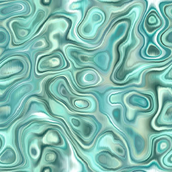 Washed Teal Wavy Blur Melange Seamless Pattern Aquarelle Effect Boho — Stok Foto