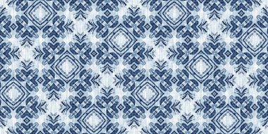 Yıkanmış geometrik çukur boyalı bulanık efekt kenarı. Denizcilik ve deniz mavisi, maskülen, keten desenli sonsuz bant arka plan. İndigo boyası, yıkama, deniz mavisi, dikişsiz sınır deseni.. 