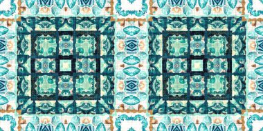  Modern nantucket summer printed edging time fabric. Banner ribbon in seamless repeat.Teal beach house border in coastal style patchwork pattern.