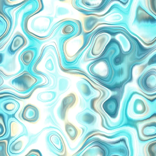 Washed Teal Wavy Blur Melange Seamless Pattern Aquarelle Effect Boho — Stok fotoğraf
