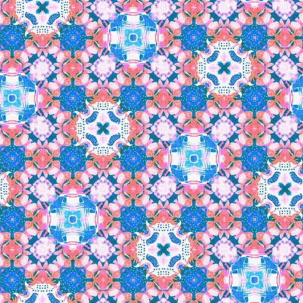 Bezszwowe Przybrzeżne Rozmycie Efektu Geometrycznego Mozaiki Boho Patchwork Żeglarskie Męskie — Zdjęcie stockowe