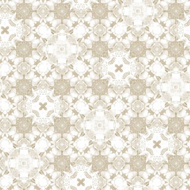 Kusursuz sahil bulanık krem bez efekti geometrik mozaik etki. Sahil evi tarzı kumaş tekrarı. Ecru doğal keten etkisi. Sahil coğrafi arka plan.