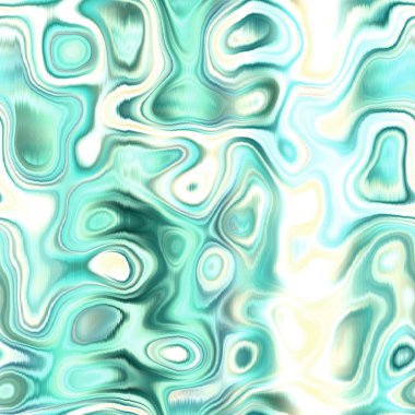 Washed teal wavy blur melange seamless pattern. Aquarelle effect boho fashion fabric for coastal nautical blotchy wallpaper background.. Dyed reflection washed with blurry gradient tile able swatch.