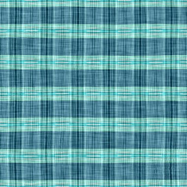  Seamless sailor flannel textile gingham repeat swatch.Teal rustic coastal beach house check fabric tile.