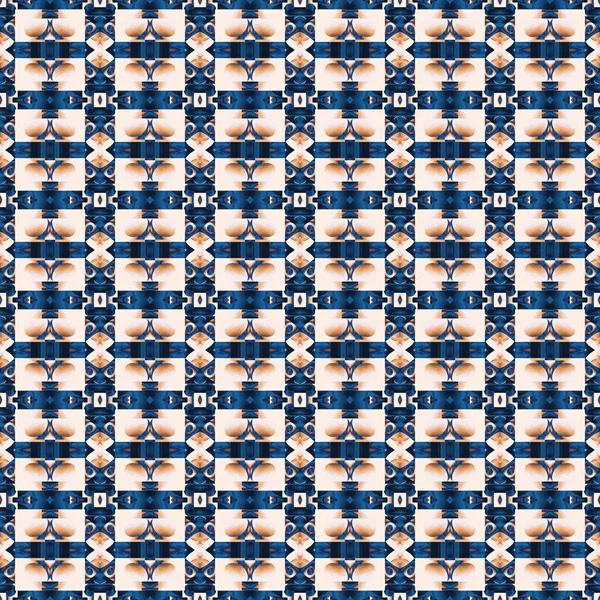 Seamless Coastal Blur Painterly Geometric Mosaic Effect Patchwork Blur Masculine — Stock Photo, Image