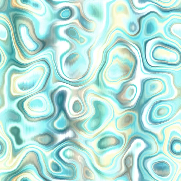 Washed Teal Wavy Blur Melange Seamless Pattern Aquarelle Effect Boho — ストック写真