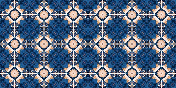 Бесшовный Прибрежный Геометрический Цветочный Мозаичный Флаг Орнаментальный Размытый Арабеск Летней — стоковое фото