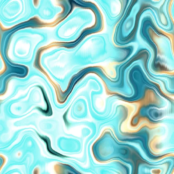 Washed Teal Wavy Blur Melange Seamless Pattern Aquarelle Effect Boho — 스톡 사진