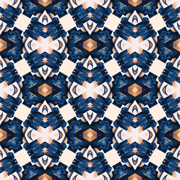 Seamless Coastal Blur Painterly Geometric Mosaic Effect Patchwork Blur Masculine — Stok fotoğraf