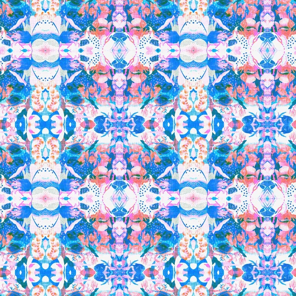 Незаметное Размытие Прибрежного Полотна Эффект Геометрической Мозаики Boho Patchwork Морской — стоковое фото