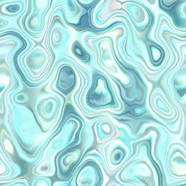 Washed Teal Wavy Blur Melange Seamless Pattern Aquarelle Effect Boho —  Fotos de Stock