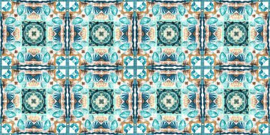  Modern nantucket summer printed edging time fabric. Banner ribbon in seamless repeat.Teal beach house border in coastal style patchwork pattern.