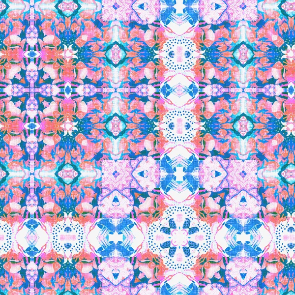 Bezszwowe Przybrzeżne Rozmycie Efektu Geometrycznego Mozaiki Boho Patchwork Żeglarskie Męskie — Zdjęcie stockowe