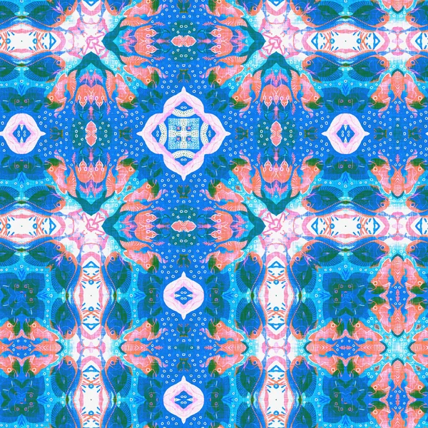 Bezešvé Pobřežní Rozmazané Prádlo Efekt Geometrické Mozaiky Boho Patchwork Námořní — Stock fotografie