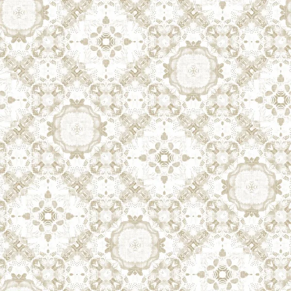 Kusursuz sahil bulanık krem bez efekti geometrik mozaik etki. Sahil evi tarzı kumaş tekrarı. Ecru doğal keten etkisi. Sahil coğrafi arka plan.